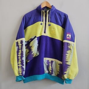 Vintage Adidas TREKKING Polarlite Fleece Sweatshirt Men's Medium Purple 1/4 Zip